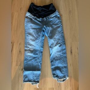 Abercrombie & Fitch Light Blue Maternity ankle straight Jeans